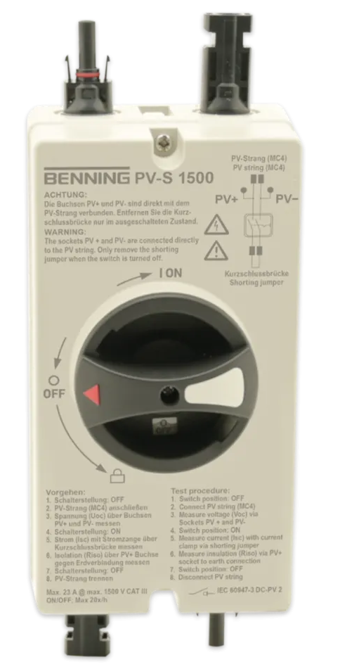 Kortsluitschakelaar tot 1500 V PV-S 1500